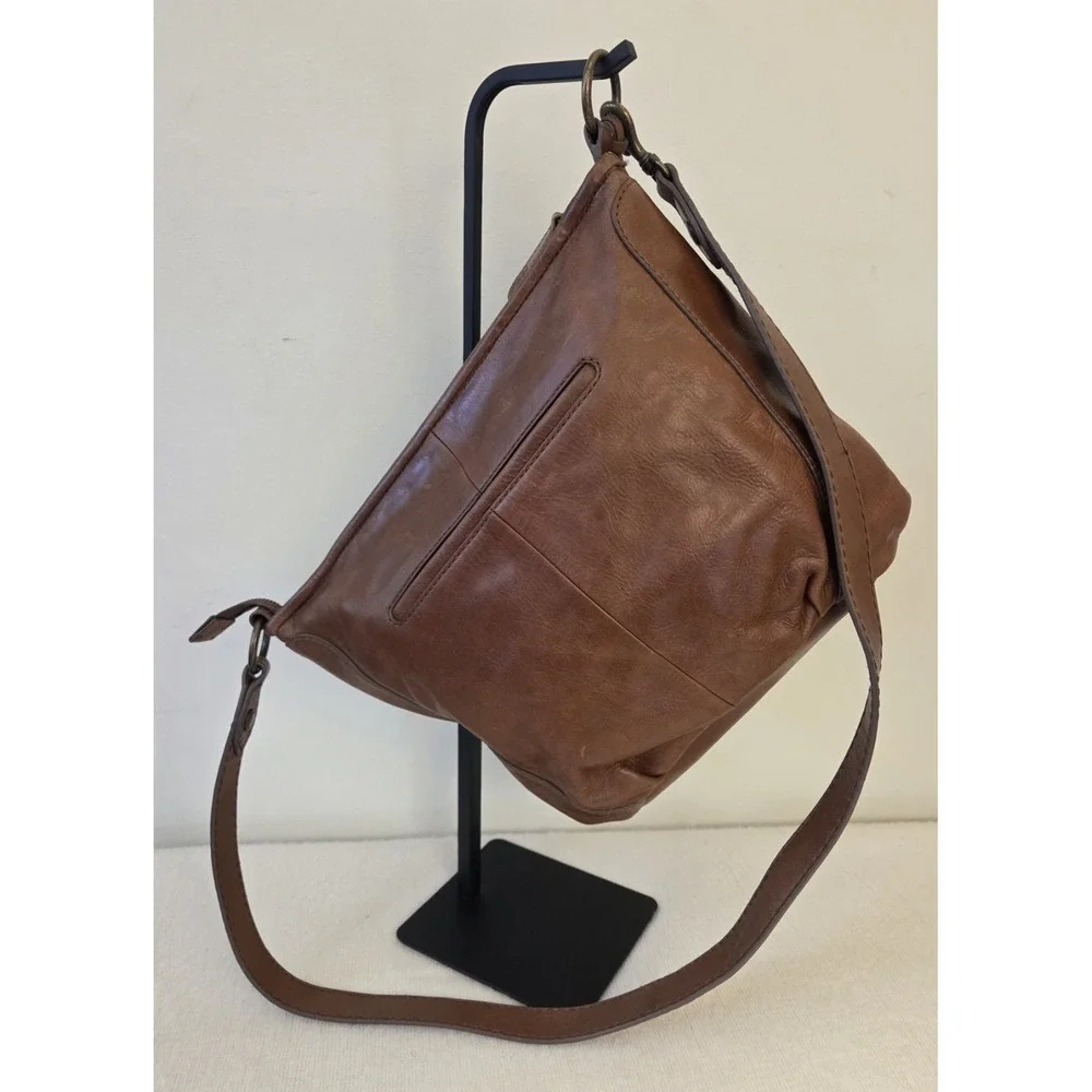 Frye New‎ Oriana Cognac Brown Woven Leather Hobo Shoulder Bag Long Tassel
